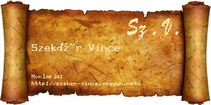 Szekér Vince névjegykártya