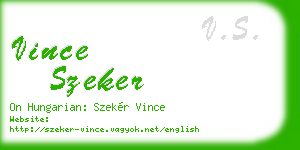 vince szeker business card